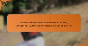 Situative Schlagmänner: Entscheidende Leistung, Schlagen mit Läufern auf den Bases, Schlagen bei zwei Aus