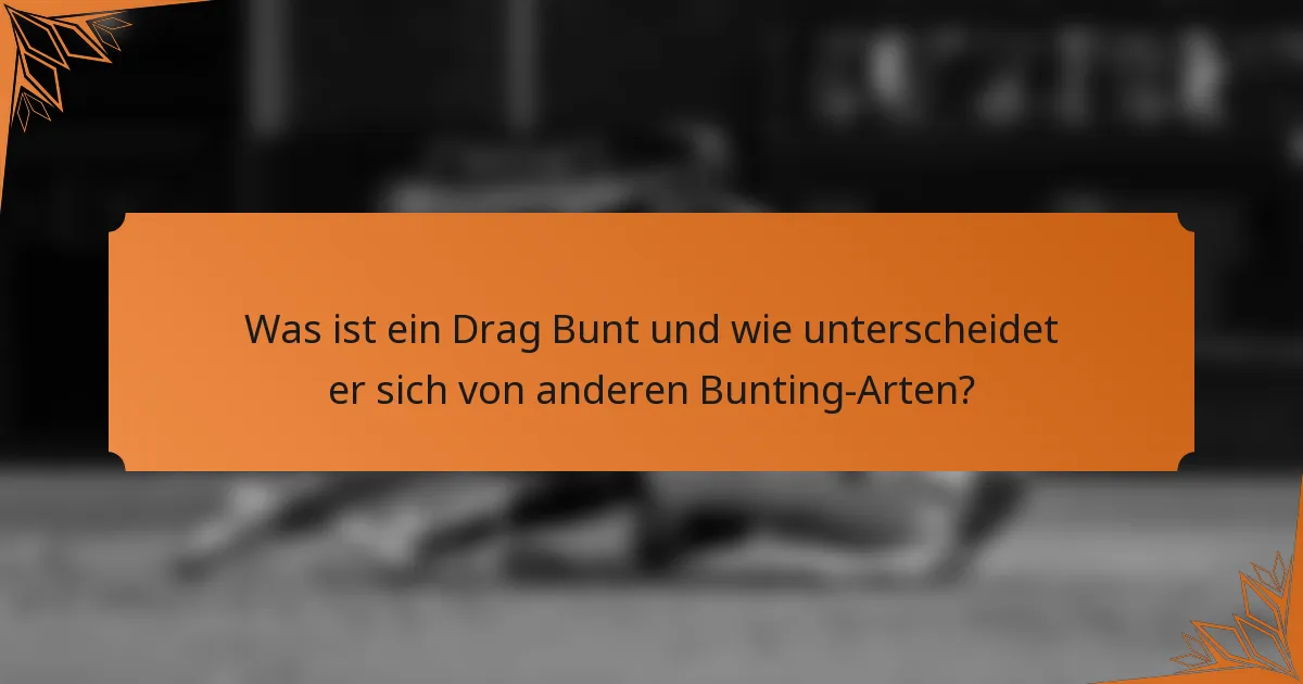 Was ist ein Drag Bunt und wie unterscheidet er sich von anderen Bunting-Arten?