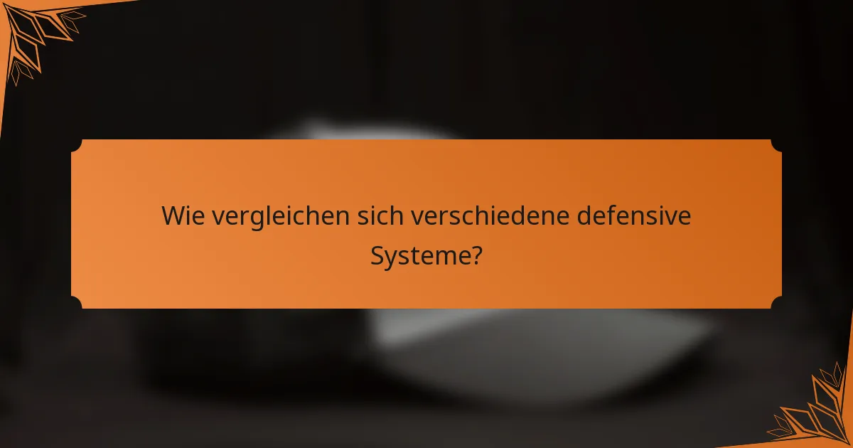 Wie vergleichen sich verschiedene defensive Systeme?